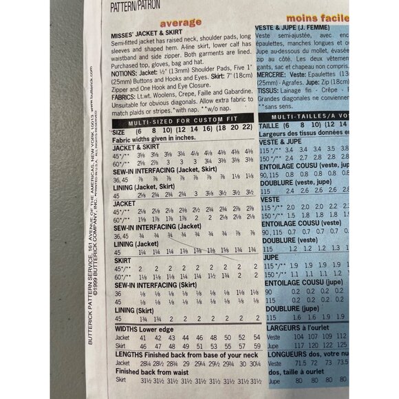 90s Butterick 6257 Retro '48 Pattern Misses Jacket & Skirt Sizes 12-14-16 UNCUT - Picture 5 of 6